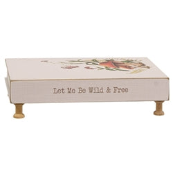 Let Me Be Wild & Free Wooden Mushroom Book Riser