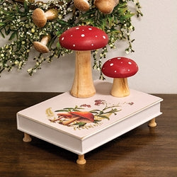 Let Me Be Wild & Free Wooden Mushroom Book Riser