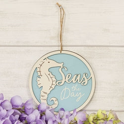 Seas the Day Seahorse Round Hanger