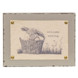 Spring Bunny Fabric Print Block - 3 Asstd.