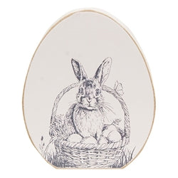 Easter Bunny Sketch Wooden Egg Block - 3 Asstd.