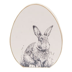 Easter Bunny Sketch Wooden Egg Block - 3 Asstd.