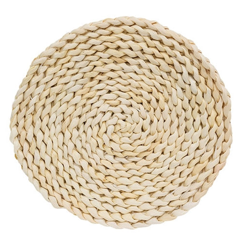 Natural Corn Husk Round Candle Mat