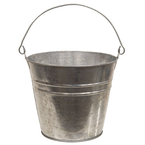 Galvanized Metal Pail w/Handle Medium