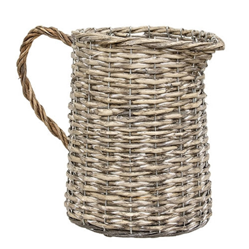 Gray Willow Water Pitcher Planter Basket Large