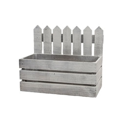 3/Set - White Wooden Picket Planter Boxes