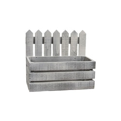 3/Set - White Wooden Picket Planter Boxes