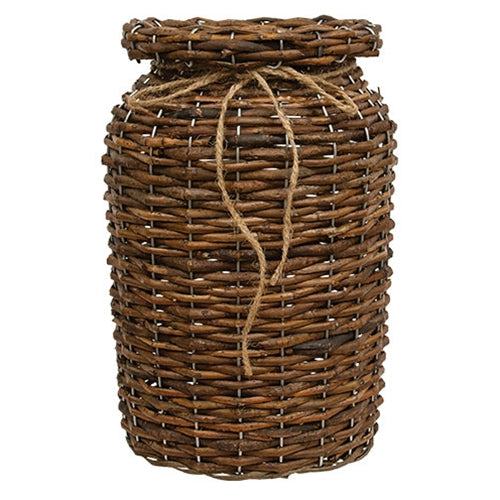 Brown Willow Milk Can Basket