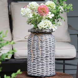 Graywash Willow Milk Can Basket