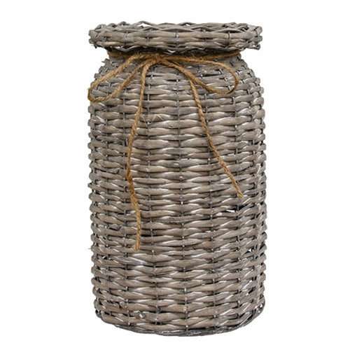 Graywash Willow Milk Can Basket