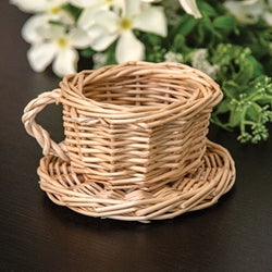 Natural Willow Coffee Cup & Saucer Basket - 4.5" x 2.5"