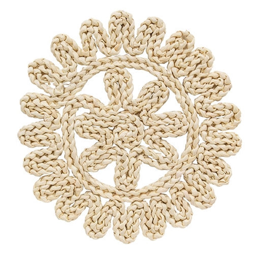 Flower Shape Corn Husk Table Mat - 11"