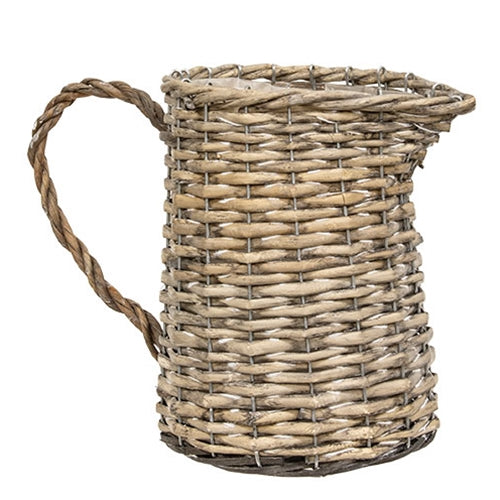 Gray Willow Water Pitcher Planter Basket Small