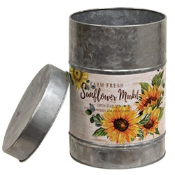 Farm Fresh Sunflower Market Metal Canister