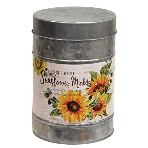 Farm Fresh Sunflower Market Metal Canister