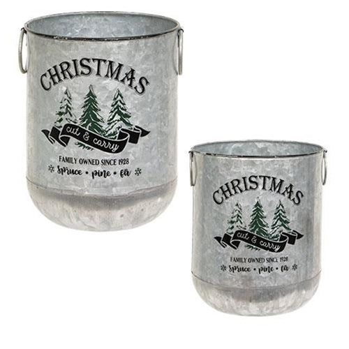 2/Set Cut & Carry Christmas Metal Buckets