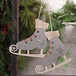 *Galvanized Skate Ornament