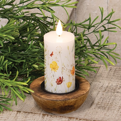 Wildflowers LED Timer Votive - 2"x4"