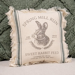 Sweet Rabbit Run Slate Feed Sack Stripe Pillow - 10"