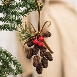 Mini Birchcones Berries & Pine Ribbon Hanger