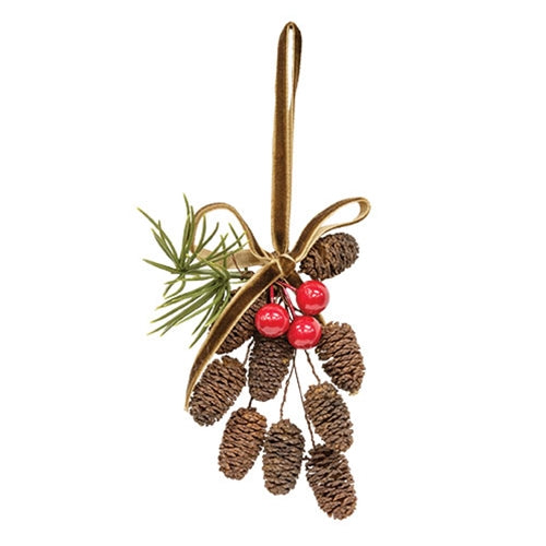 Mini Birchcones Berries & Pine Ribbon Hanger