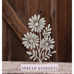 Sage Green Metal Daisies on "Spread Kindness" Wooden Base