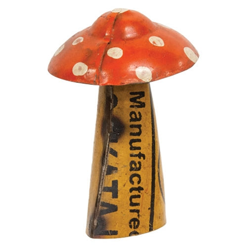 Vintage Metal Red Top Mushroom - 4"H