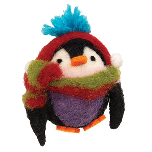 *Felted Earmuff Penguin Ornament