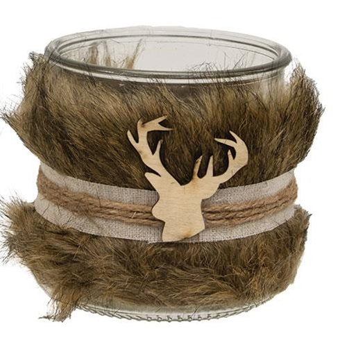 Furry Jar w/Reindeer Charm Large