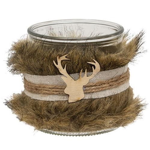 Furry Jar w/Reindeer Charm Medium