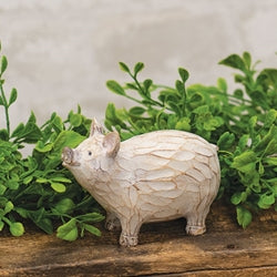 Antiqued Resin Carved Look Resin Pig