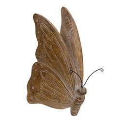 Distressed Carved Wood Look Resin Butterfly - 2 Asstd.