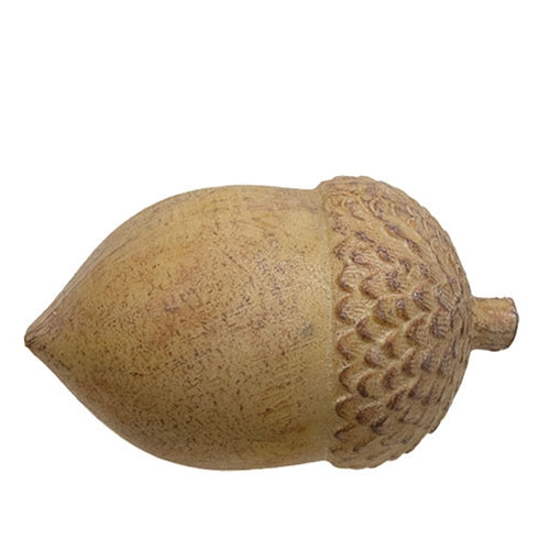 Small Tan Resin Acorn - 2.3 x 2.3 x 3.8 in