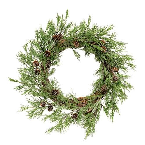 Glittered Woodland Pine Wreath 21"