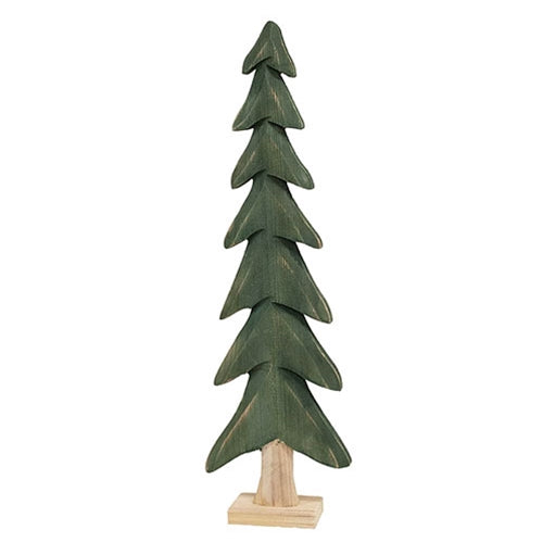 Dark Green Wooden Tree 22"