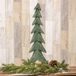 Dark Green Wooden Tree 17.5"