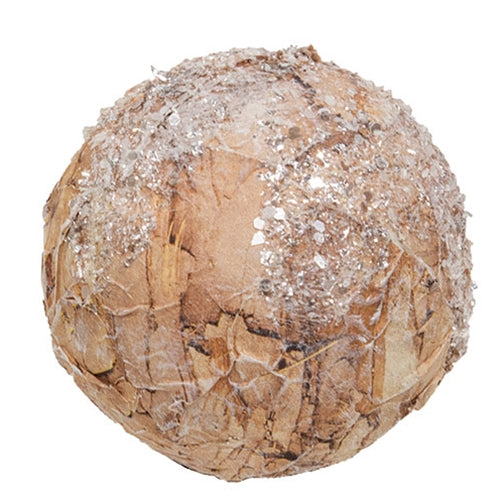 Sparkle Birch Ball Ornament 4"