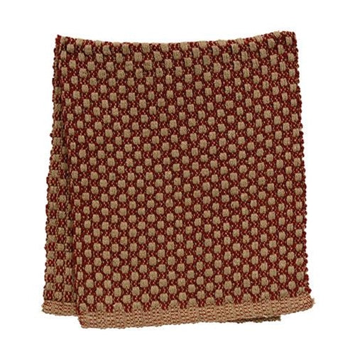 Red & Tan Cottage Weave Short Runner