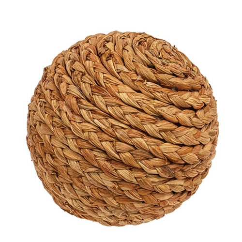 Warm Brown Woven Seagrass Decorative Ball - 4"