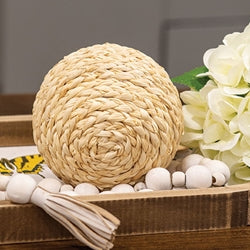 Natural Woven Seagrass Decorative Ball - 4"