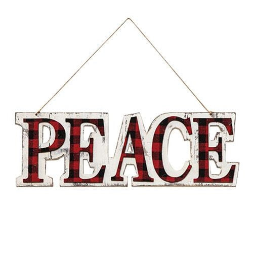 *Red/Black Plaid PEACE Hanger