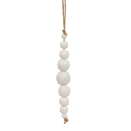 *Medium Glittered White Wood Icicle Ornament