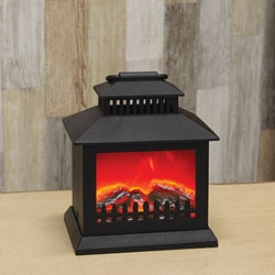 LED Tabletop Fireplace Lantern - 6" x 7"