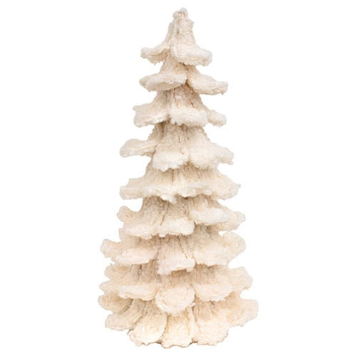 White Sherpa Christmas Tree 17.5"H