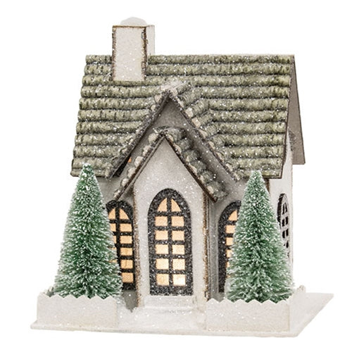 Winter Sparkle Forest LED Cottage w/Trees