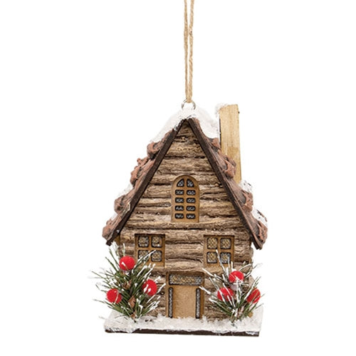 LED Winter Cottage Lodge Ornament