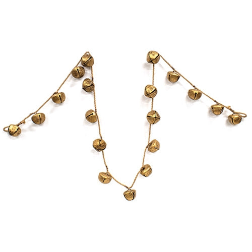 Distressed Gold Jingle Bell Garland