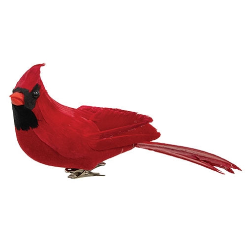 Red Feathered Cardinal Clip 10"