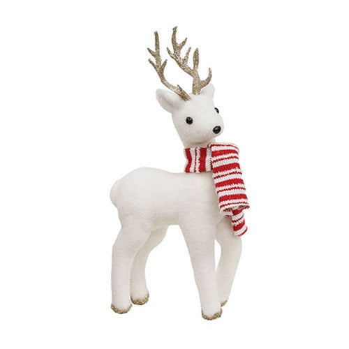 White Standing Deer with Scarf