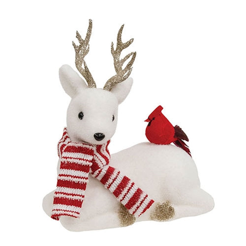 White Deer with Cardinal